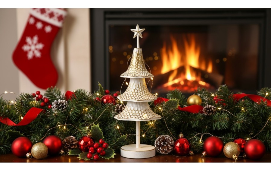Figurka świąteczna Choinka metalowa 37 cm RF0904