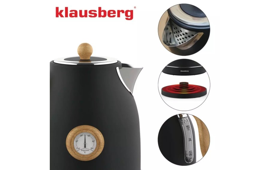 Czajnik elektryczny z termometrem 1,7 L czarny KB-7907