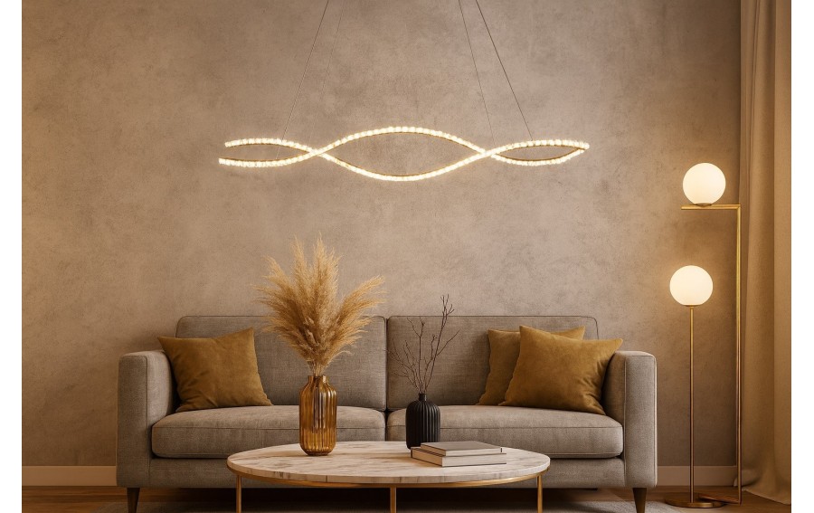 Lampa  SPARK WAVES PENDANT 120 CCT DIMM + REMOTE CONTROL Gold