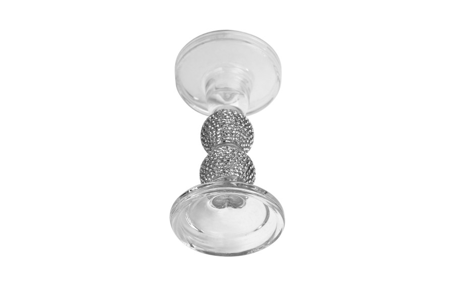 Świecznik szklany średni 15,5 cm cm JK0349