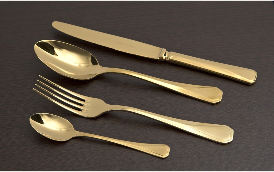 Komplet sztućów dla 6 osób 24 el. Titanium Gold 3 w kasecie
