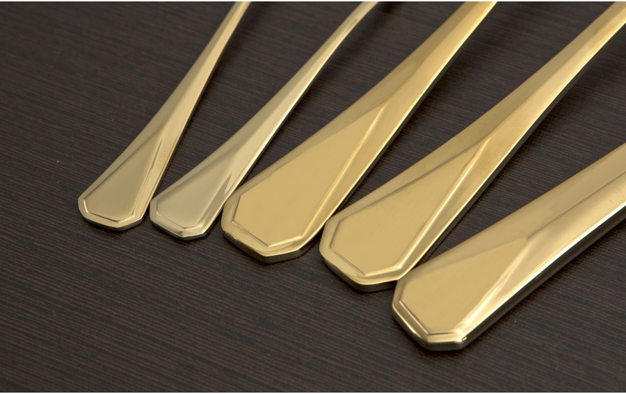 Komplet sztućów dla 12 osób 72 el. Titanium Gold 3 w kasecie