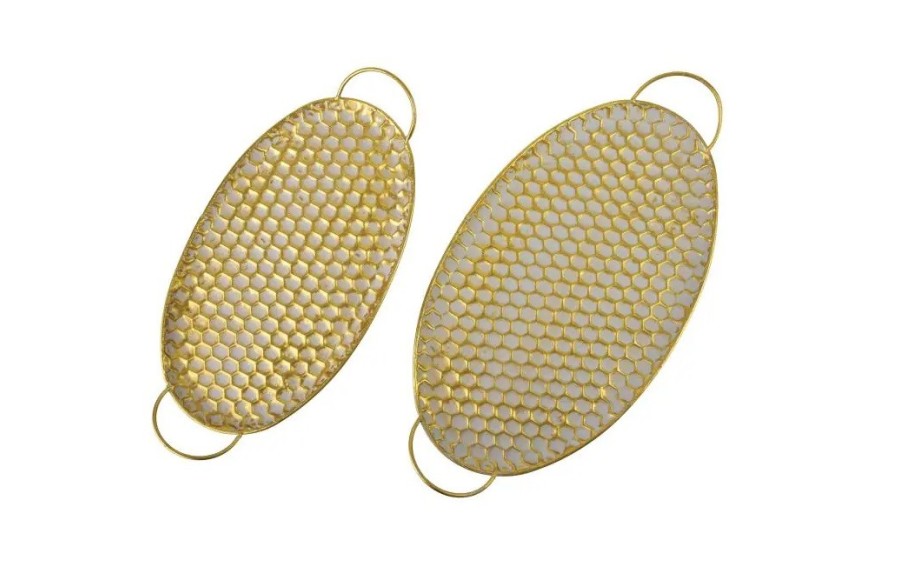 Taca dekoracyjna 51x30x3 cm Glow Hexagone owalna