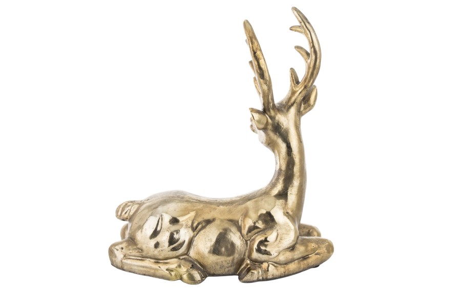 Figurka Renifer złoty 34,5x28x15 cm