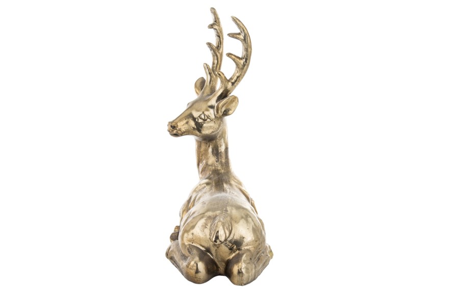 Figurka Renifer złoty 34,5x28x15 cm