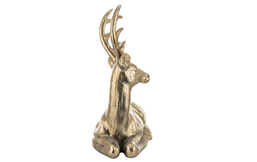 Figurka Renifer złoty 34,5x28x15 cm