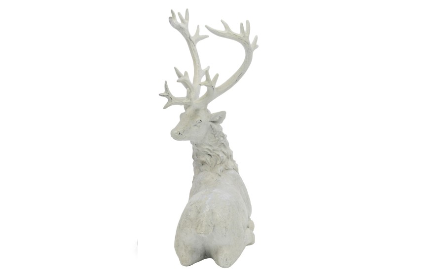 Figurka ozdobna Jeleń 38 cm biało-srebrny 122407