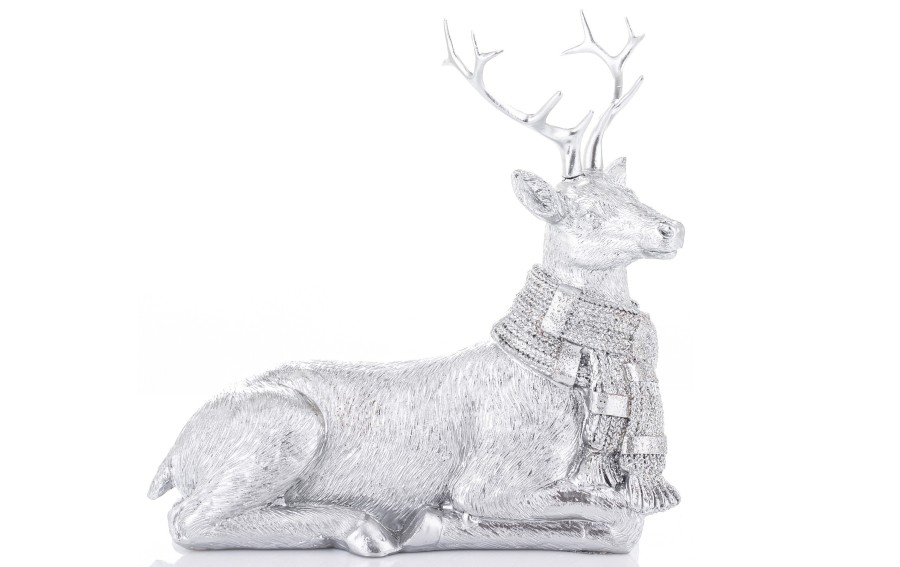 Figurka ozdobna Jeleń 20 cm srebrny 172076