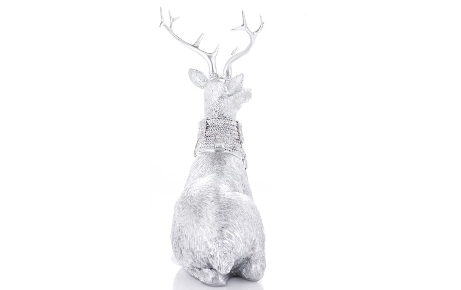 Figurka ozdobna Jeleń 20 cm srebrny 172076