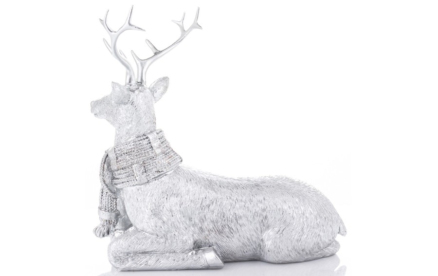 Figurka ozdobna Jeleń 20 cm srebrny 172076