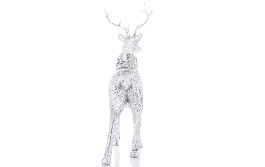 Figurka ozdobna Jeleń 26 cm srebrny 172079
