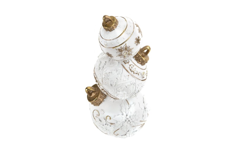 Ozdoba świąteczna Bombki ceramiczne 42 cm biało-złota