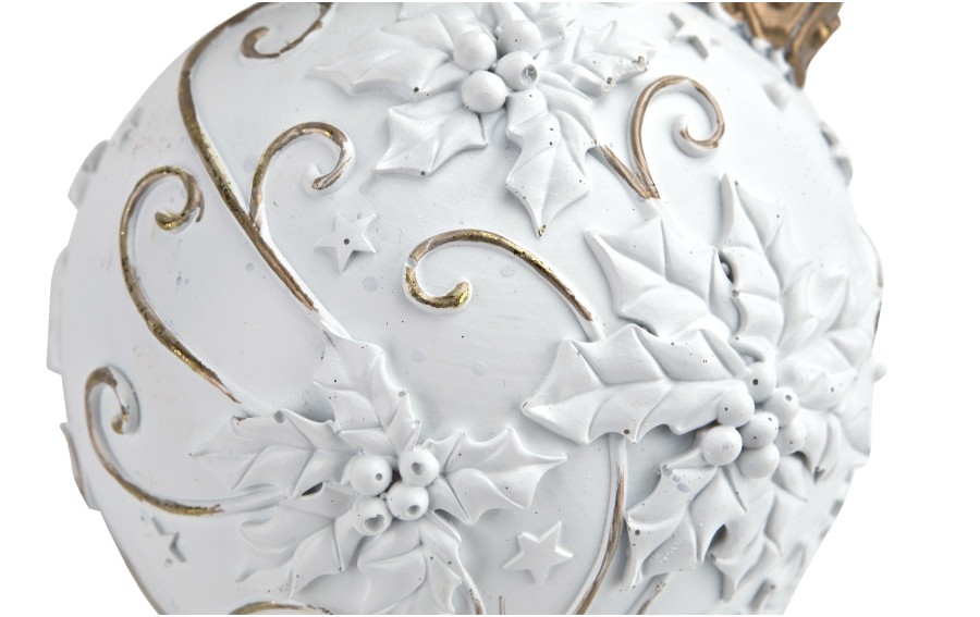 Ozdoba świąteczna Bombki ceramiczne 42 cm biało-złota