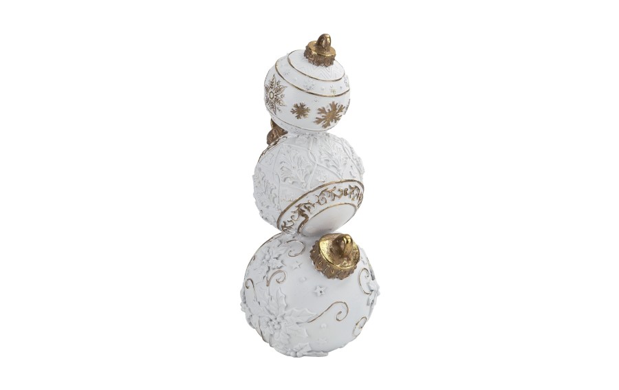Ozdoba świąteczna Bombki ceramiczne 42 cm biało-złota