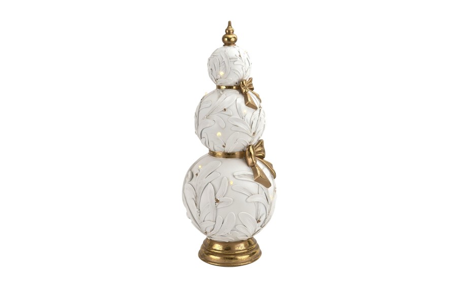 Ozdoba świąteczna LED Bombki ceramiczne 60 cm biało-złota