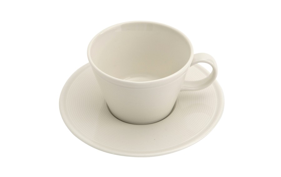 Elegancka filiżanka 225 ml ze spodkiem 16 cm z porcelany Alumilite