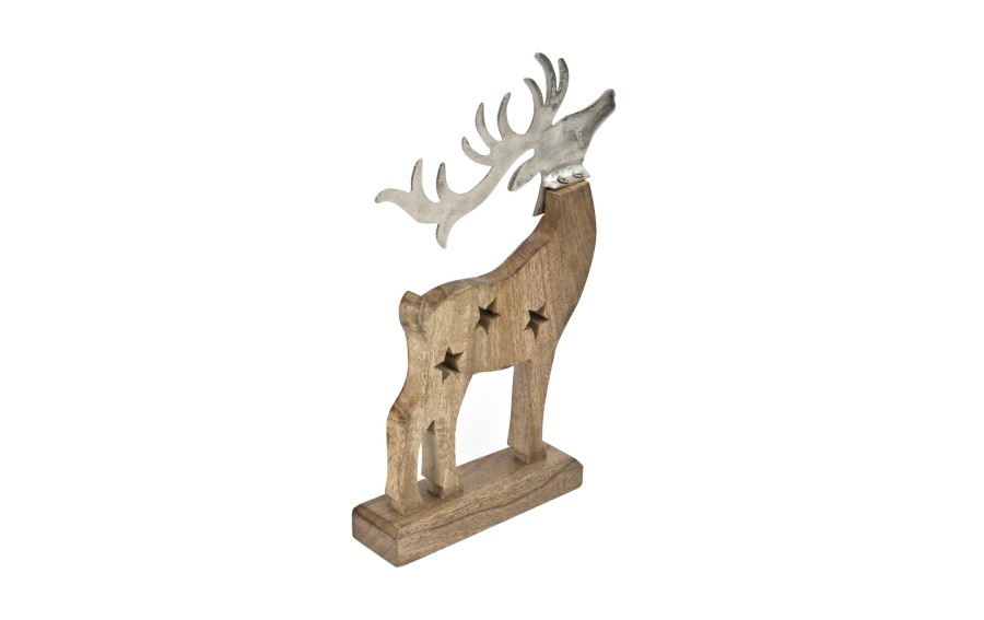 Figurka świąteczna drewniana Renifer 30 cm