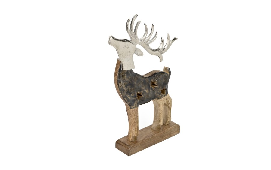 Figurka świąteczna drewniana Renifer 30 cm