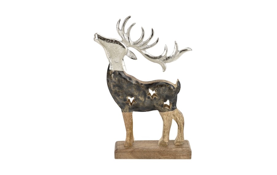 Figurka świąteczna drewniana Renifer 30 cm