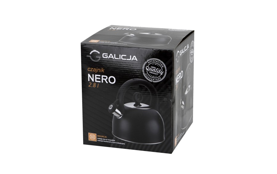 Czajnik tradycyjny z gwizdkiem 2,8 L Nero czarny