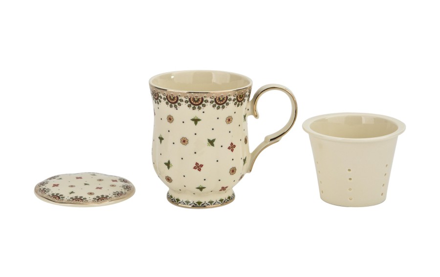 Kubek porcelanowy 450 ml z zaparzaczem Casablanca