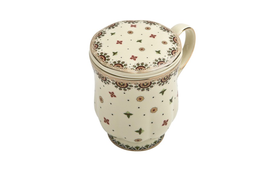 Kubek porcelanowy 450 ml z zaparzaczem Casablanca