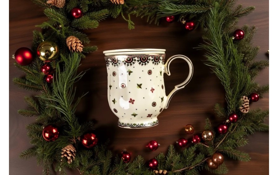 Kubek porcelanowy 450 ml z zaparzaczem Casablanca