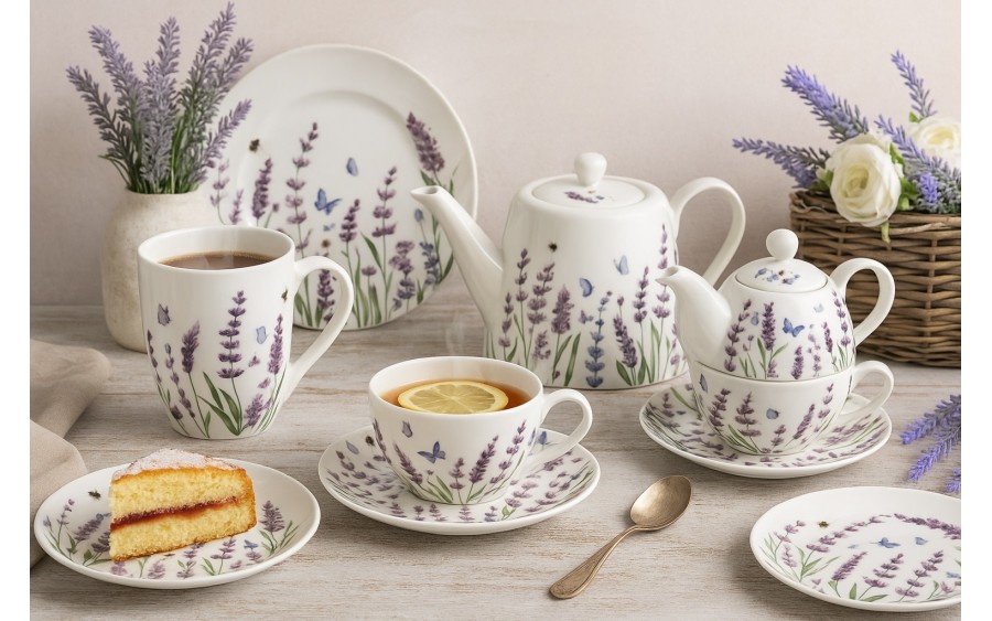 Komplet 2 filiżanek 270 ml + spodki Classic Lavender