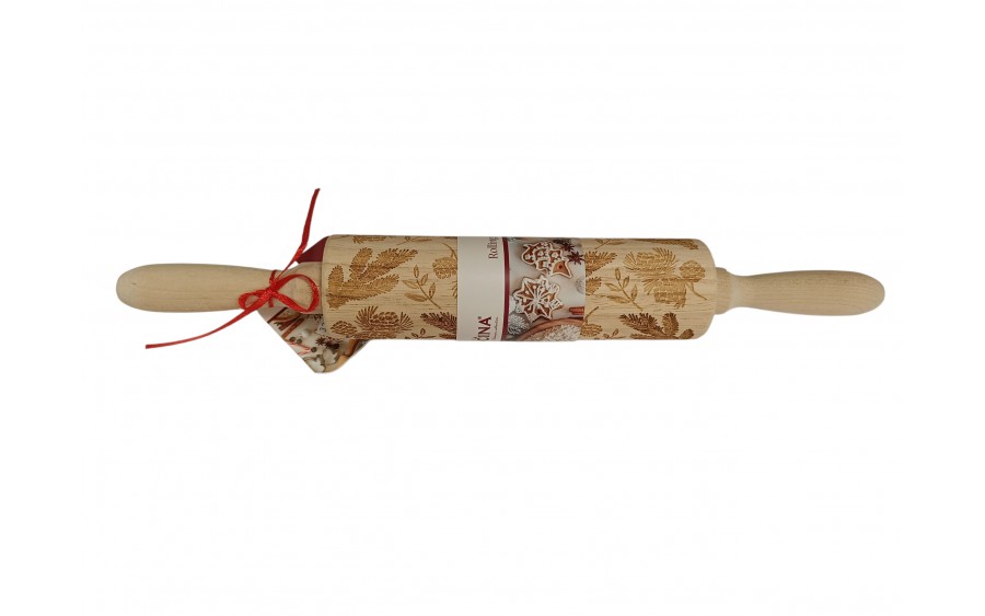 Wałek do ciasta dekorowany 35 cm świąteczny mix