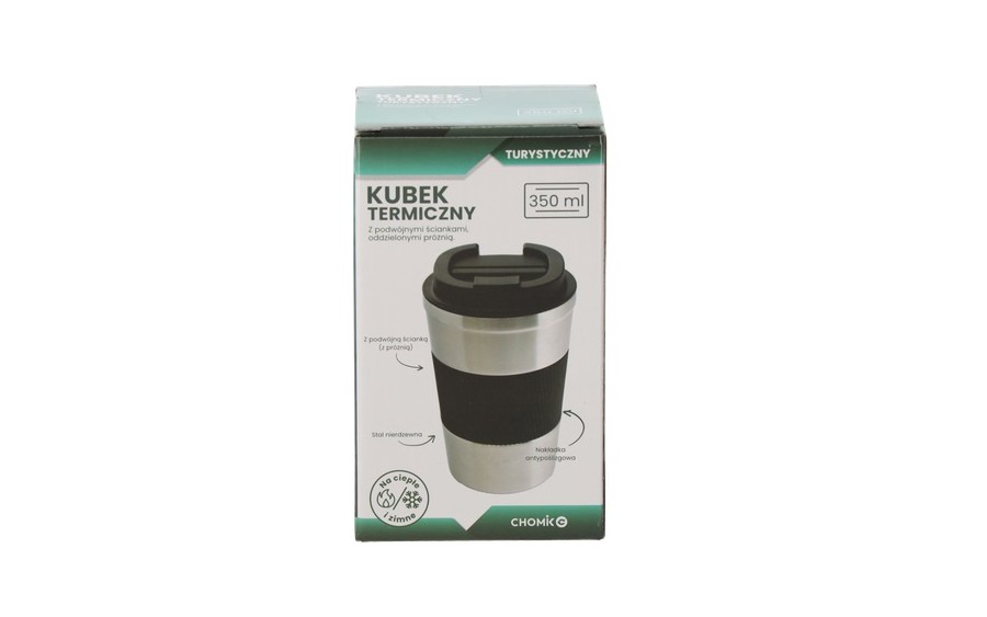 Kubek termiczny turystyczny 350 ml ze stali nierdzewnej, próżniowy, do zmywarki