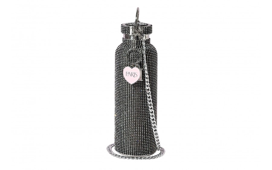 Diamentowa butelka termiczna Paris Hilton 750 ml czarna | Styl i glamour