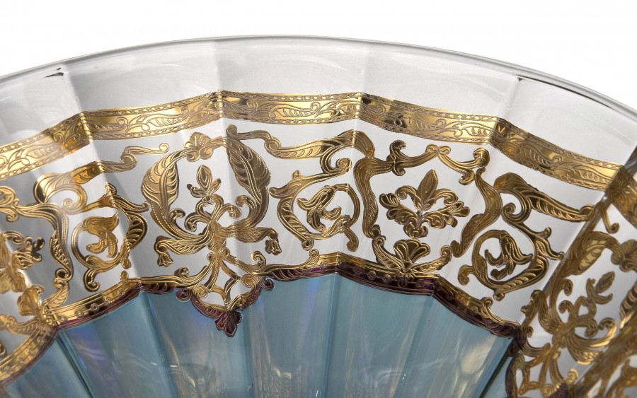 Kryształowa misa na stopce 26 cm Combi Glass zdobiona Blue
