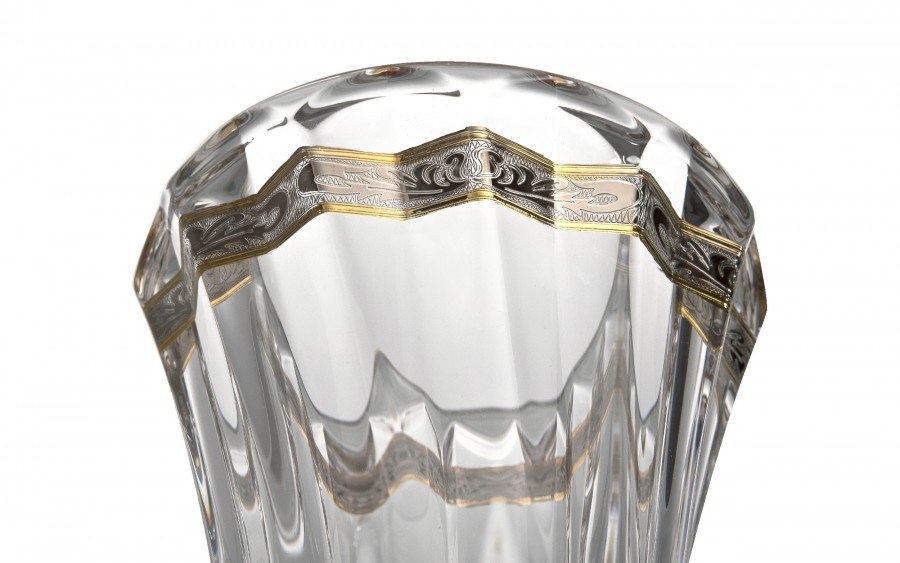Wazon kryształowy PICADELLI Royal Gold 28 cm Combo Glass złote zdobienie