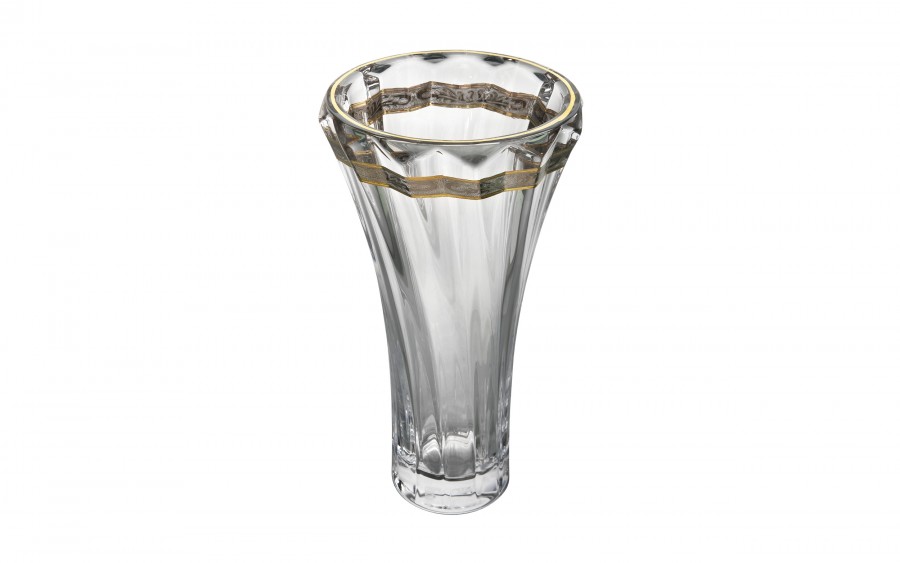 Wazon kryształowy PICADELLI Royal Gold 28 cm Combo Glass złote zdobienie