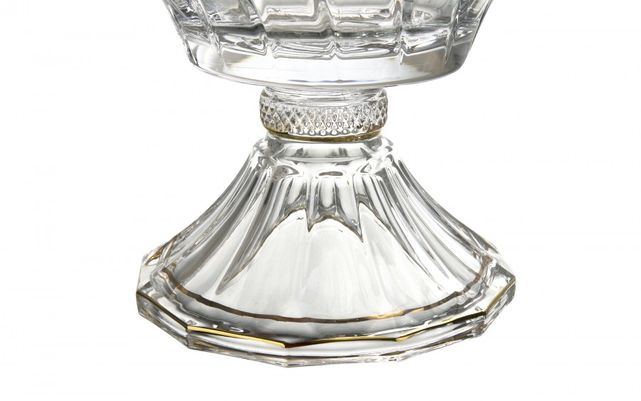 Kryształowa misa na stopce 21 cm  Picadelli Royal Gold Combi Glass zdobiona