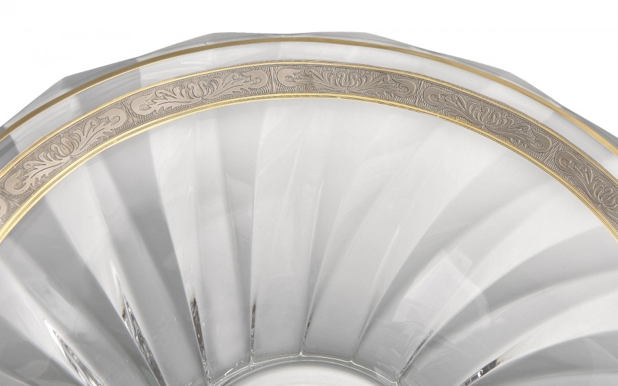 Kryształowa misa na stopce 21 cm  Picadelli Royal Gold Combi Glass zdobiona