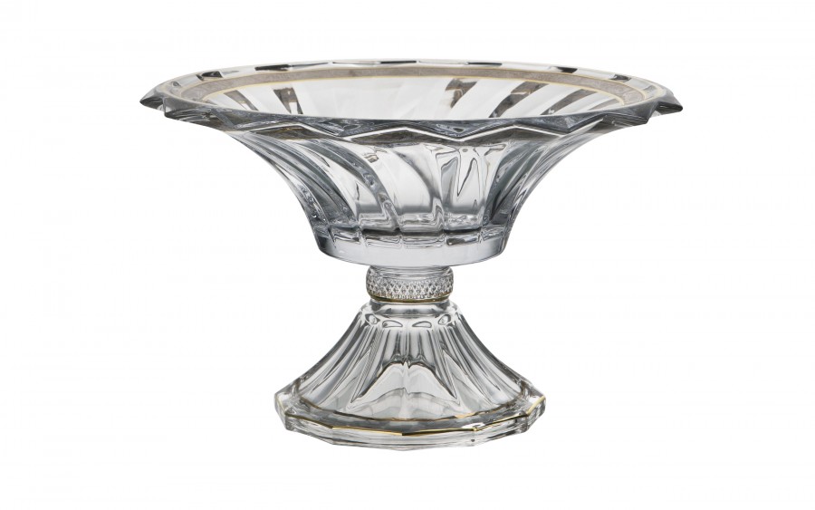 Kryształowa misa na stopce 21 cm  Picadelli Royal Gold Combi Glass zdobiona