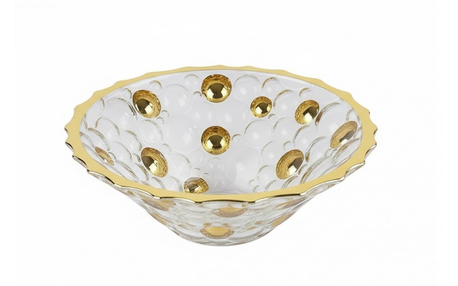 Bohemia Jihlava Lisboa Gold misa kryształowa 30 cm 022366