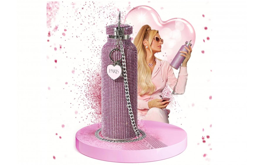 Diamentowa butelka termiczna Paris Hilton 750 ml różówa| Styl i glamour
