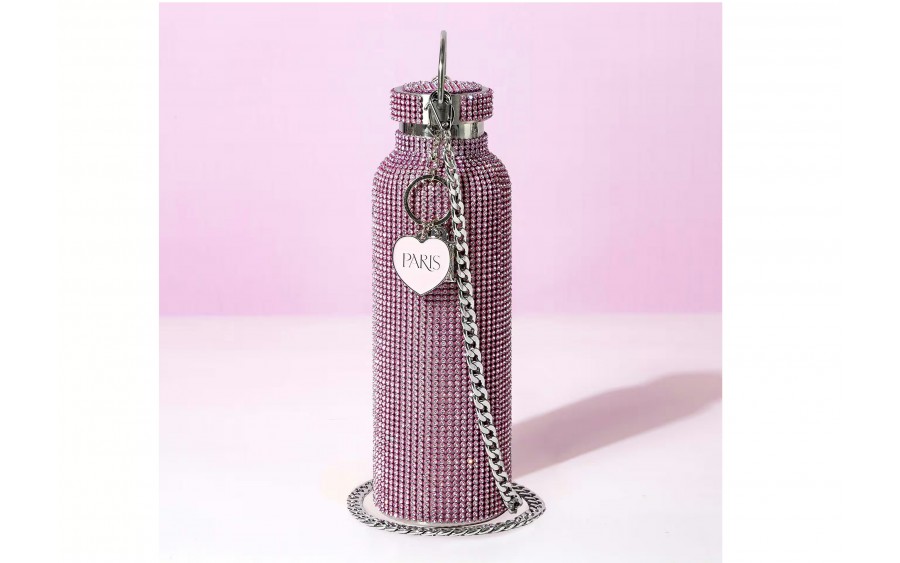 Diamentowa butelka termiczna Paris Hilton 750 ml różówa| Styl i glamour