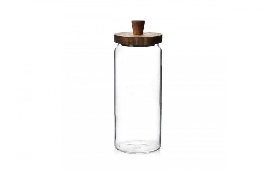 Szklany słoik Modern Kitchen 1,35 l z drewnianą pokrywką