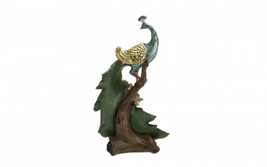 Figurka dekoracyjna Paw 29 cm niebiesko-złoty 181031
