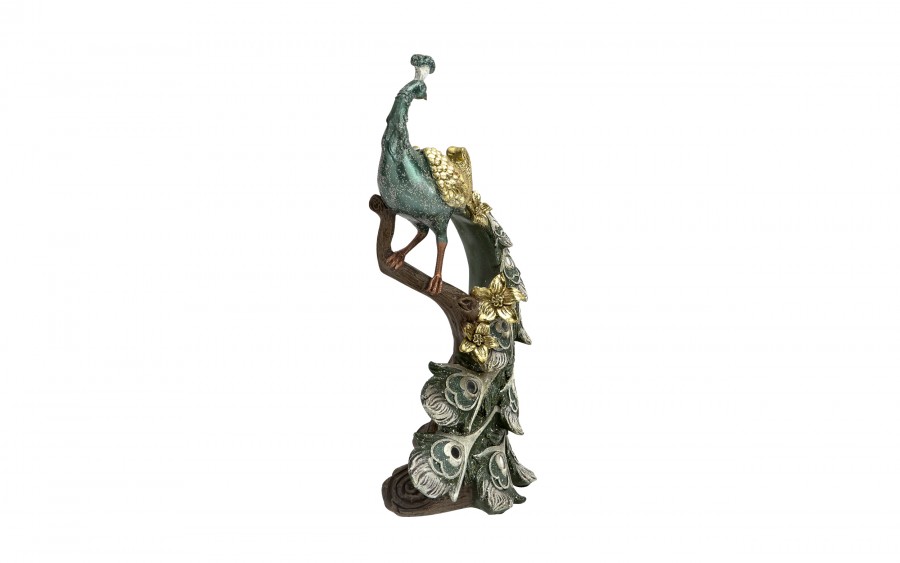 Figurka dekoracyjna Paw 29 cm niebiesko-złoty 181031