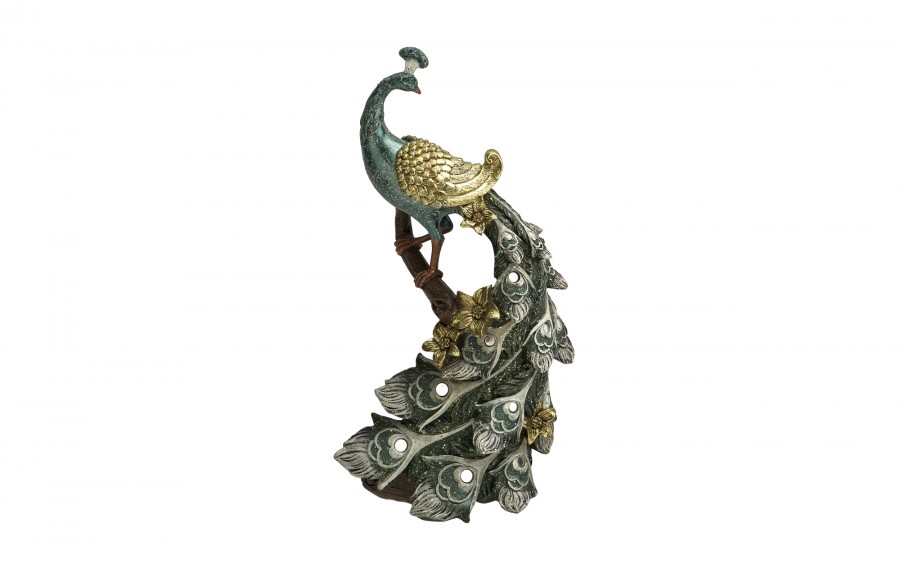 Figurka dekoracyjna Paw 29 cm niebiesko-złoty 181031