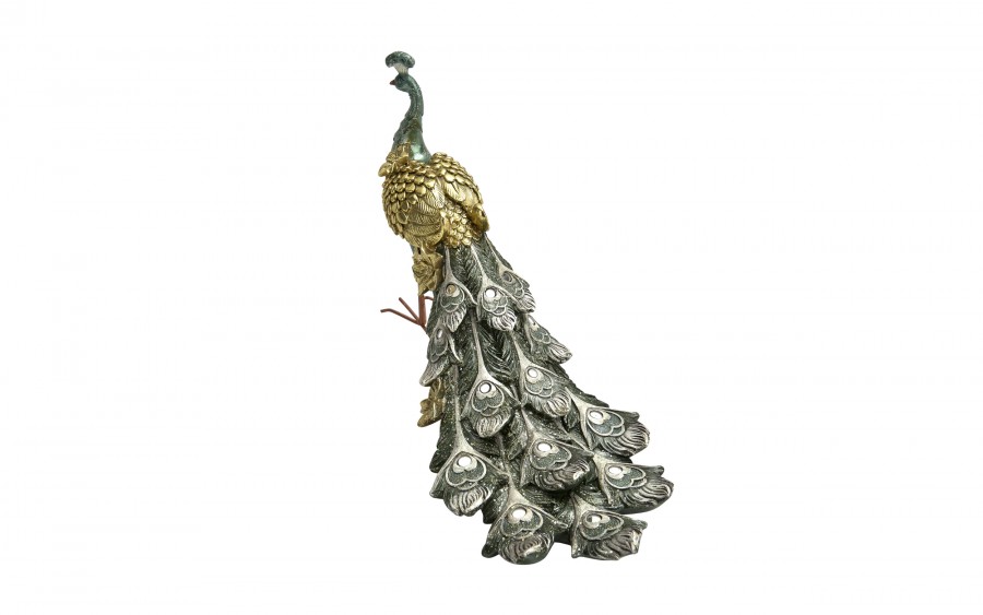 Figurka dekoracyjna Paw 20 cm niebiesko-złoty 180913