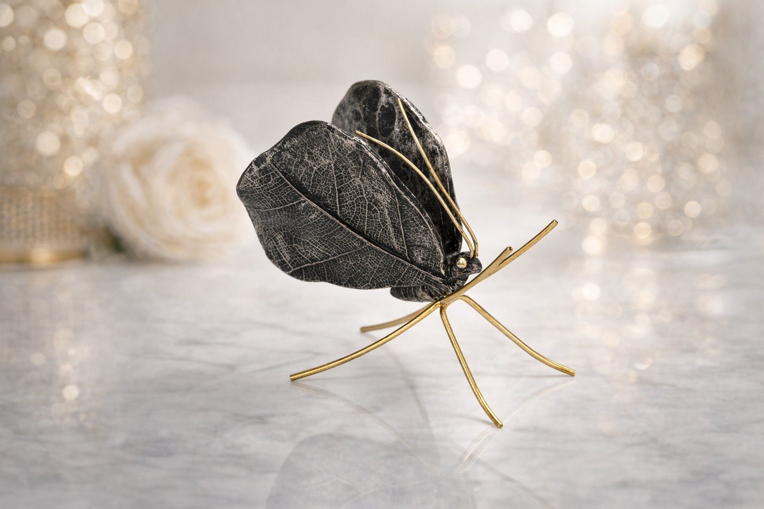 Ozdoba Motyl czarny 11,5 cm