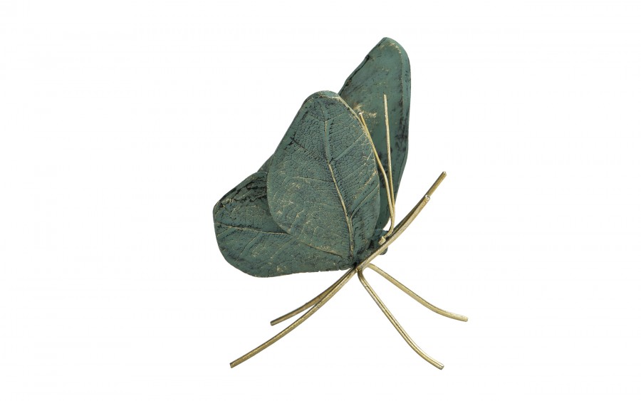 Ozdoba Motyl zielono-złoty 13 cm