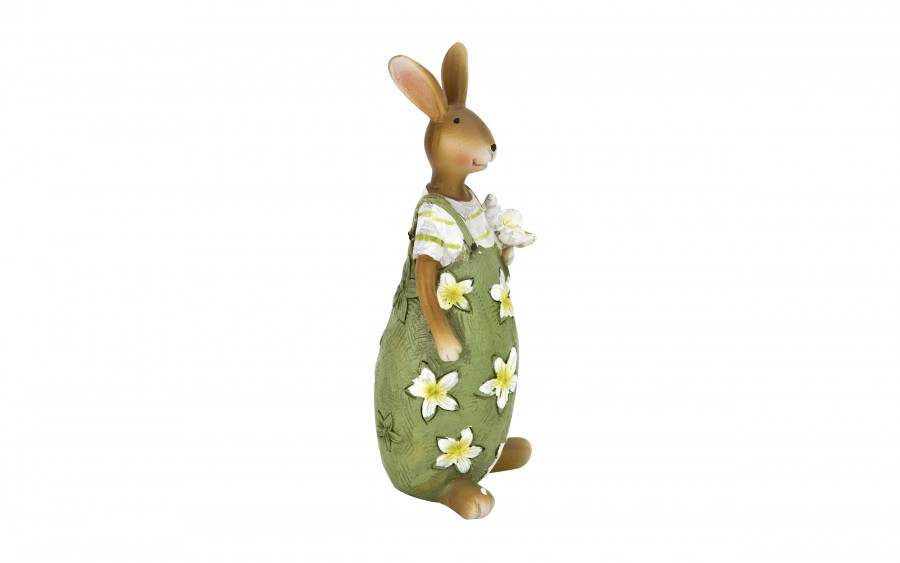 Figurka dekoracyjna Zając z kwiatkiem 16 cm VB0328