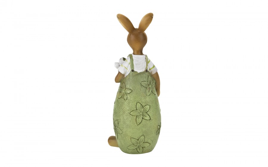 Figurka dekoracyjna Zając z kwiatkiem 16 cm VB0328