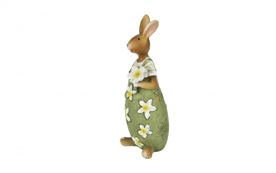 Figurka dekoracyjna Zając z kwiatkiem 16 cm VB0328